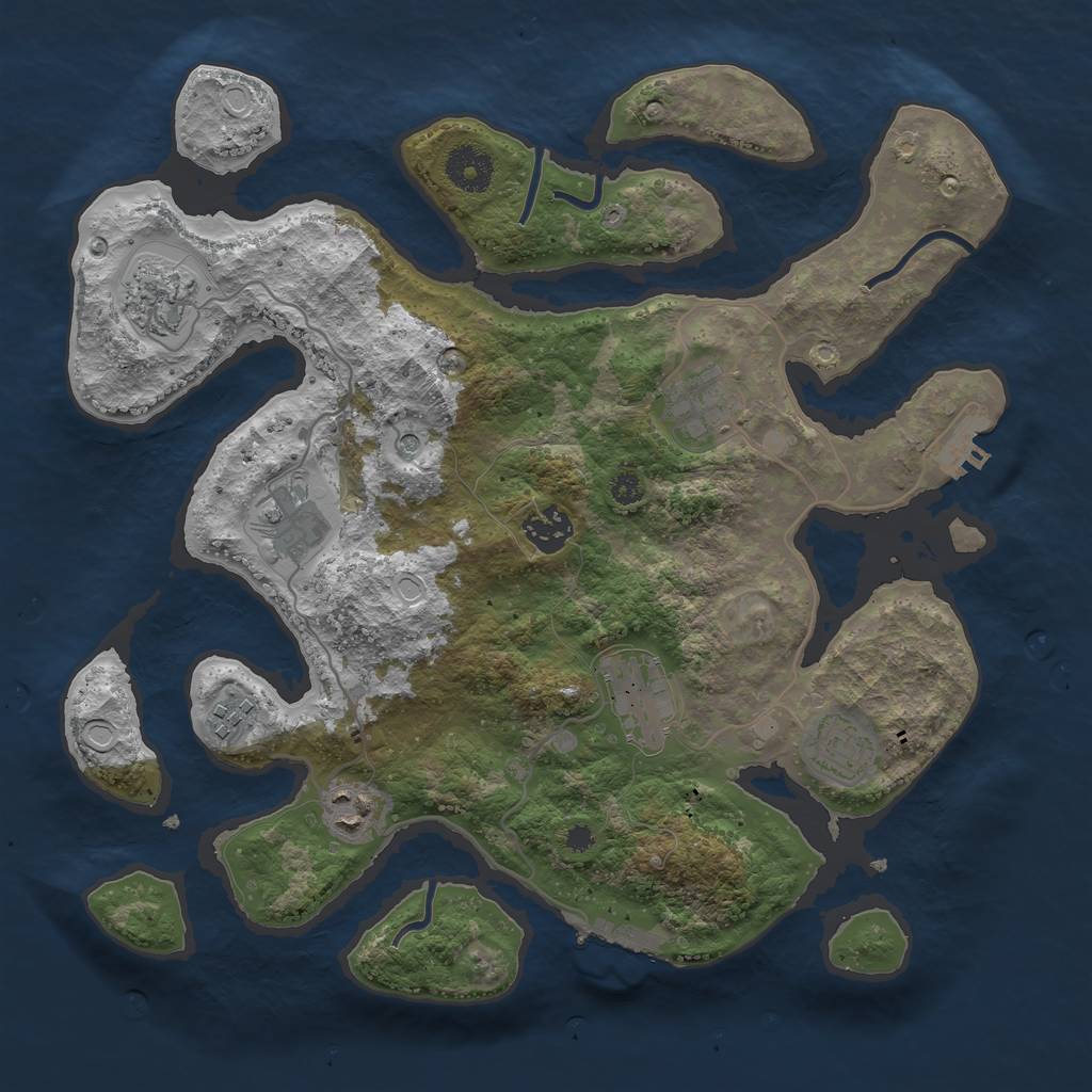 Rust Map: Procedural Map, Size: 3475, Seed: 148323, 16 Monuments