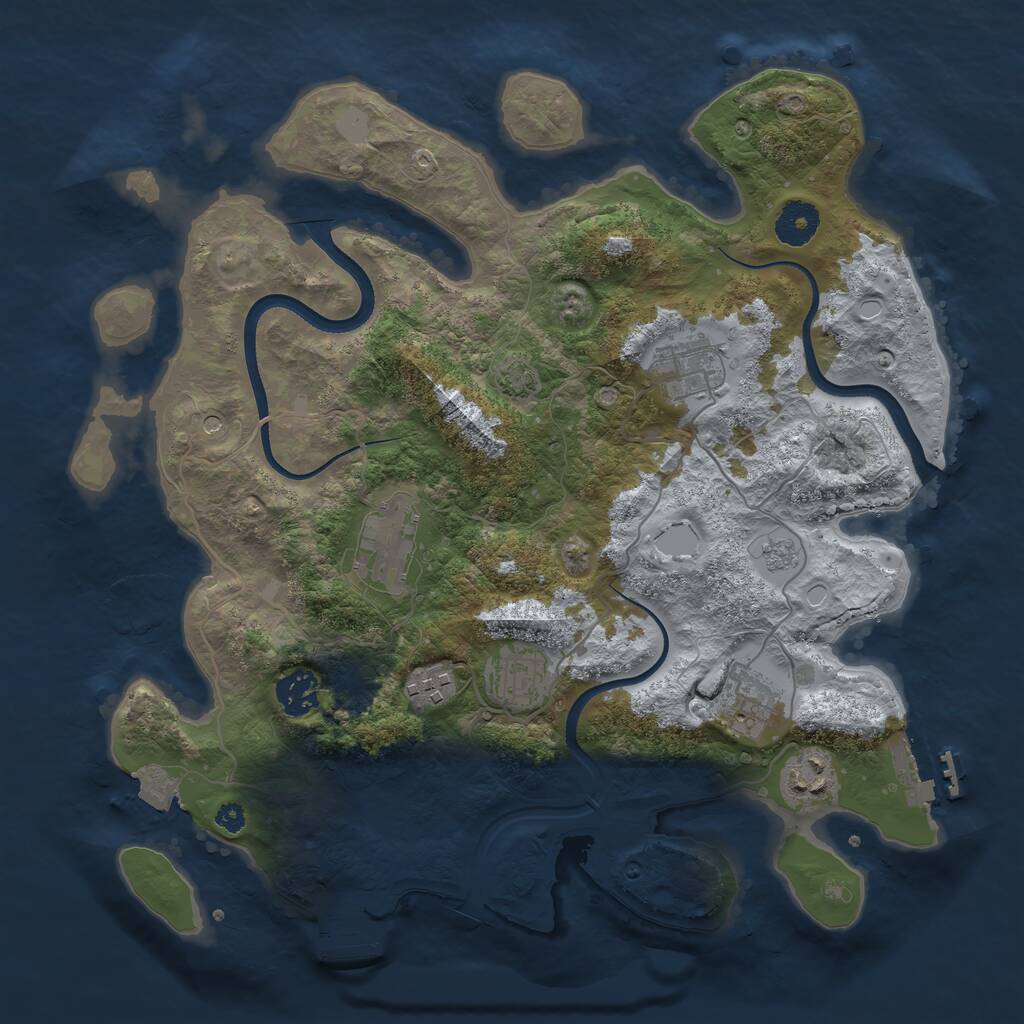 Rust Map: Procedural Map, Size: 3492, Seed: 9036369, 13 Monuments
