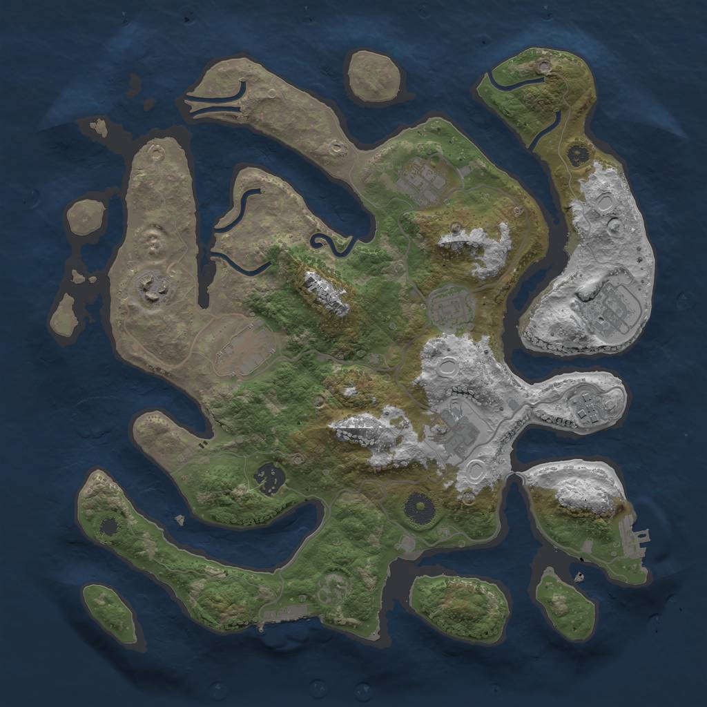 Rust Map: Procedural Map, Size: 3492, Seed: 9036369, 15 Monuments