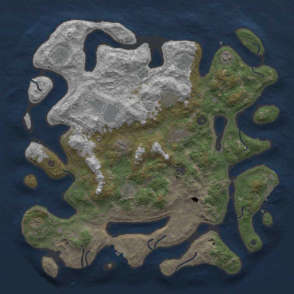 Rust Map: Procedural Map, Size: 4500, Seed: 7612534, 18 Monuments