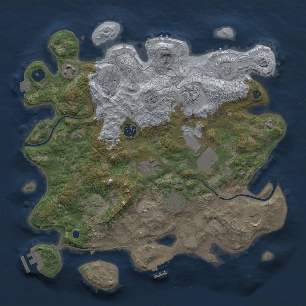 Rust Map: Procedural Map, Size: 3600, Seed: 11004682, 15 Monuments