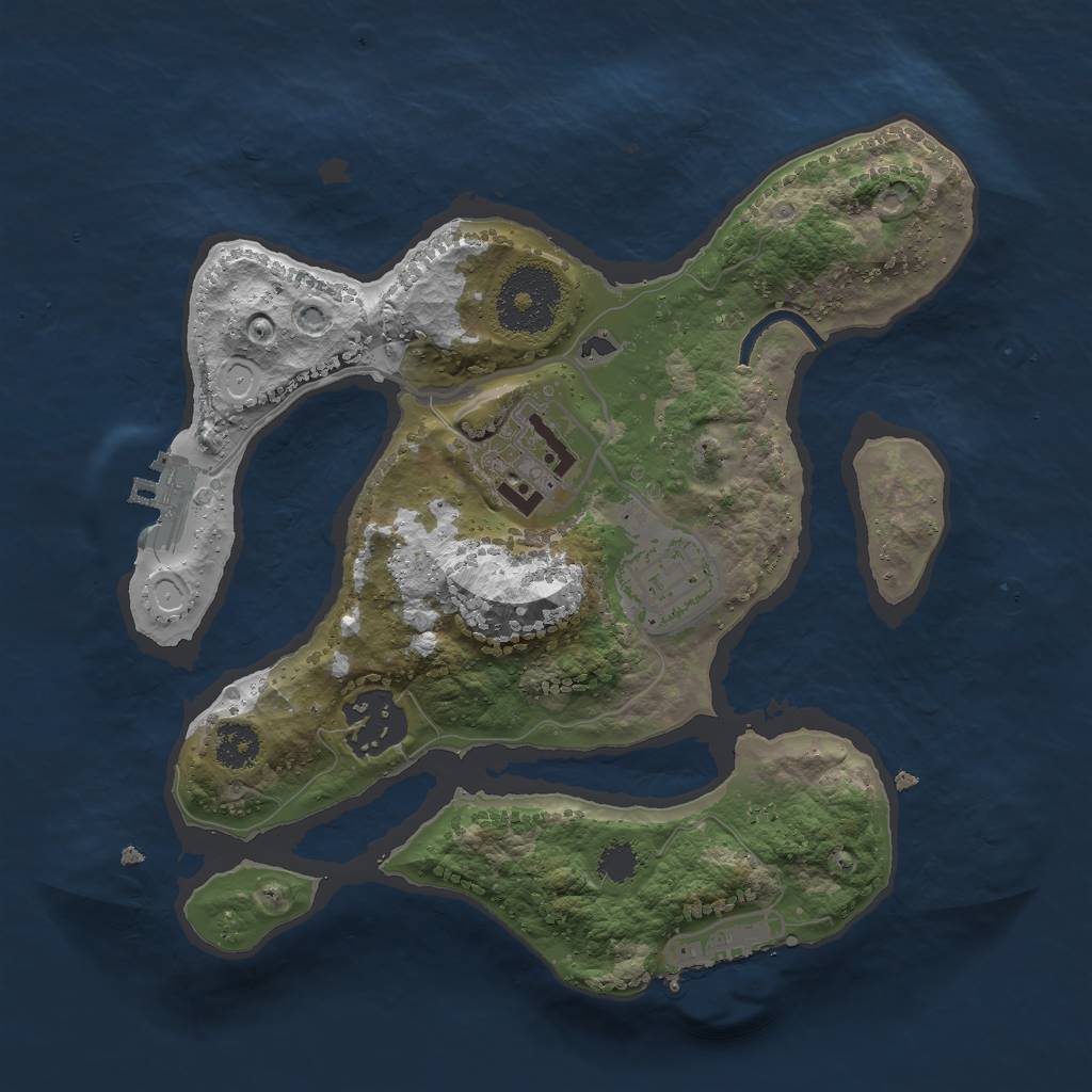 Rust Map: Procedural Map, Size: 2500, Seed: 5290, 10 Monuments