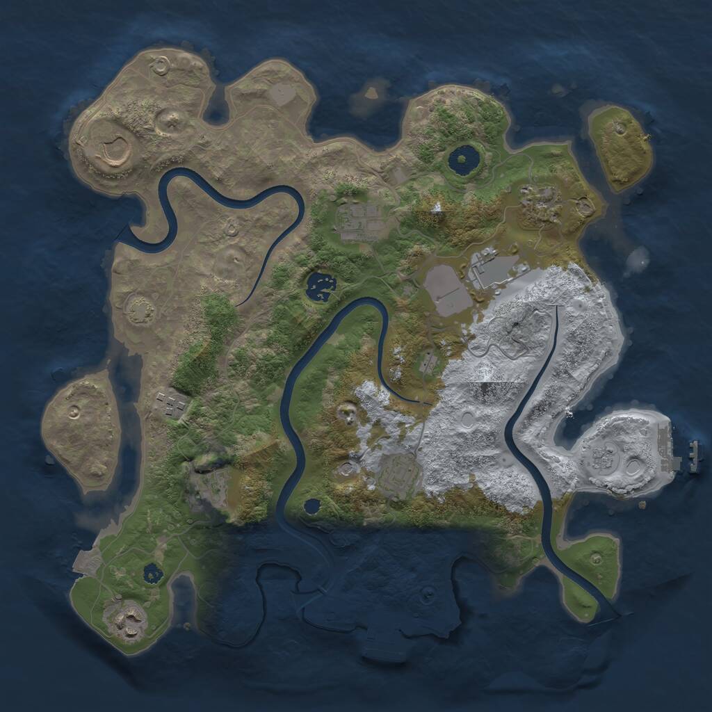 Rust Map: Procedural Map, Size: 3600, Seed: 1439009815, 15 Monuments