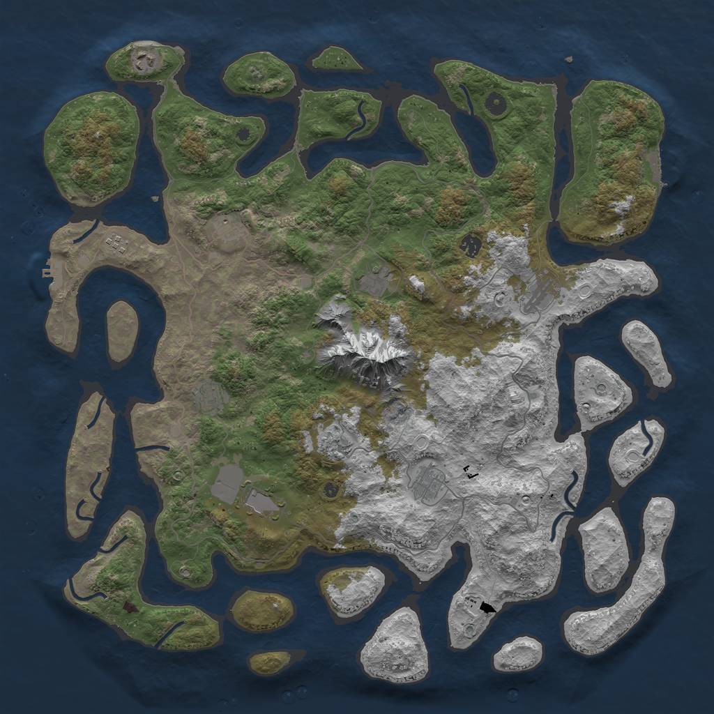 Rust Map: Procedural Map, Size: 5000, Seed: 23234, 18 Monuments