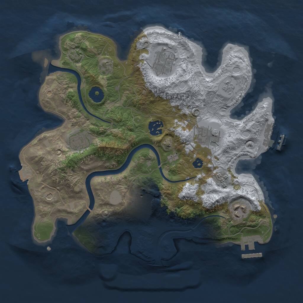 Rust Map: Procedural Map, Size: 3000, Seed: 414662817, 13 Monuments