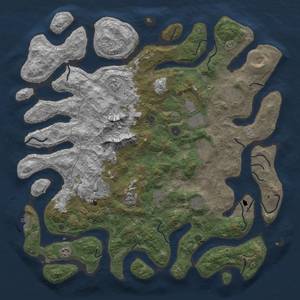 Thumbnail Rust Map: Procedural Map, Size: 5000, Seed: 311788, 18 Monuments