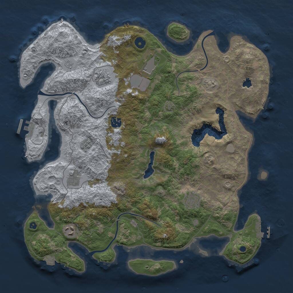 Rust Map: Procedural Map, Size: 4014, Seed: 169358574, 13 Monuments