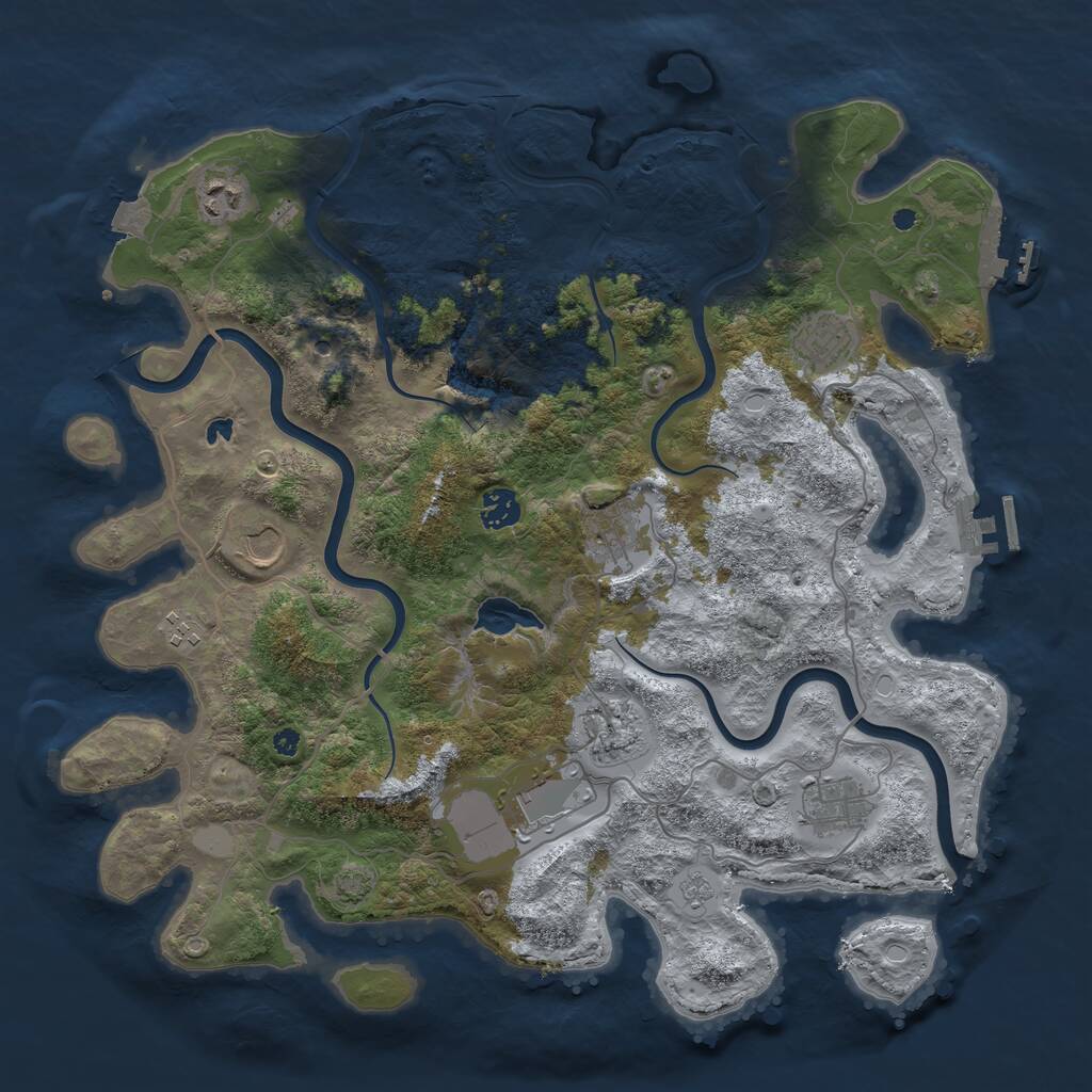 Rust Map: Procedural Map, Size: 4000, Seed: 466951961, 15 Monuments