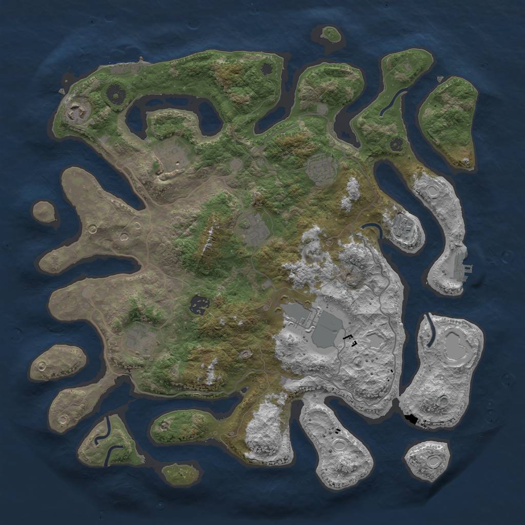 Rust Map: Procedural Map, Size: 4000, Seed: 466951961, 16 Monuments