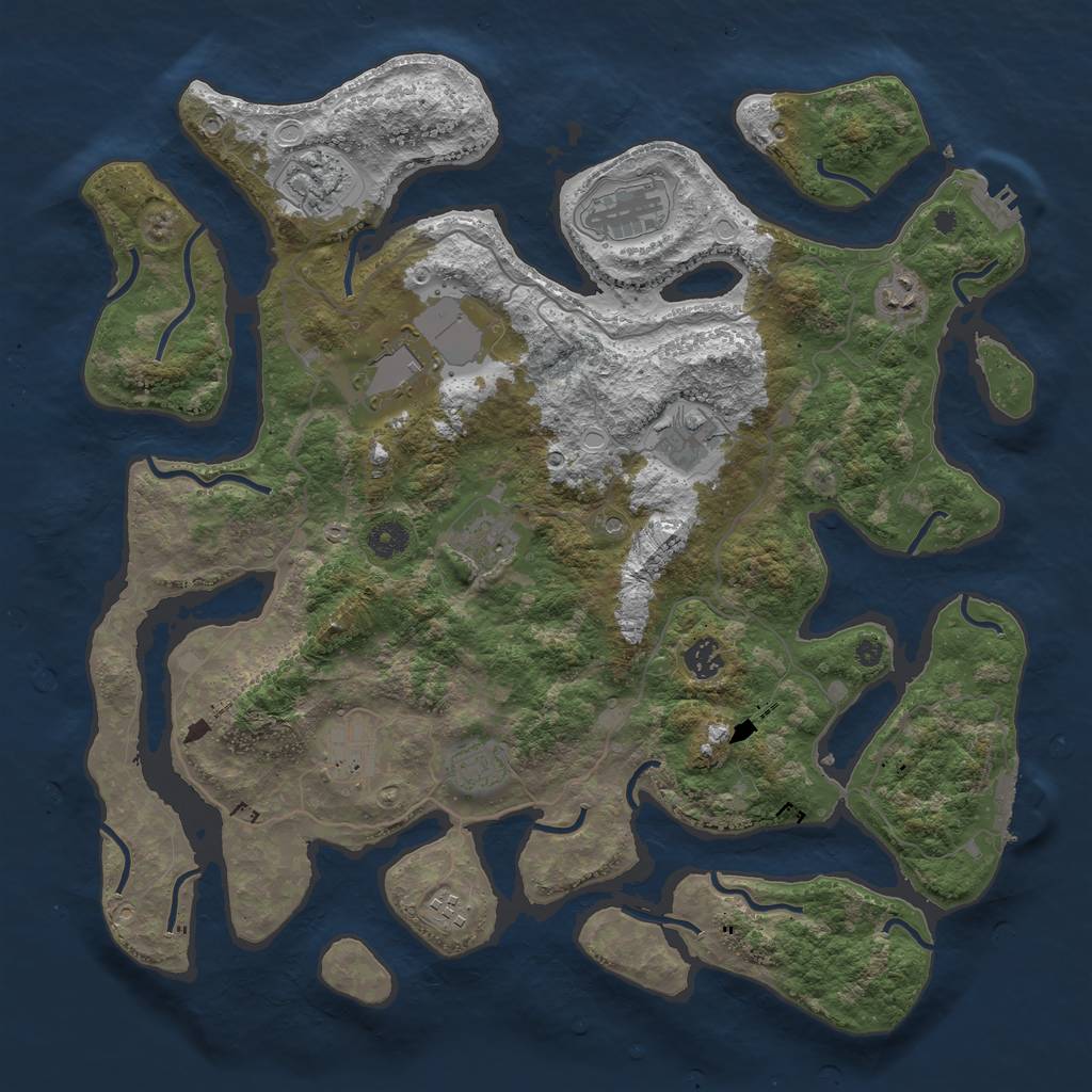 Rust Map: Procedural Map, Size: 4200, Seed: 89419, 18 Monuments