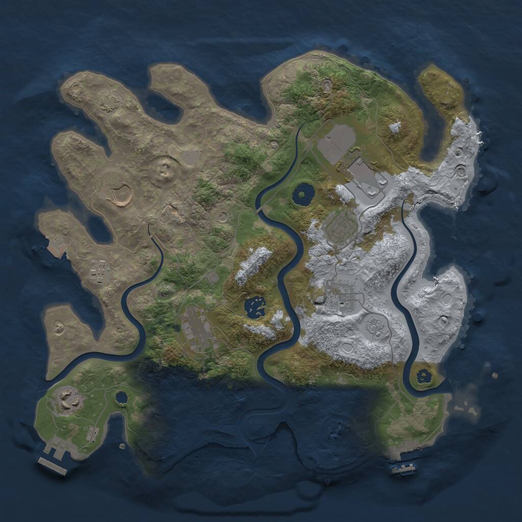 Rust Map: Procedural Map, Size: 3500, Seed: 2346234, 14 Monuments