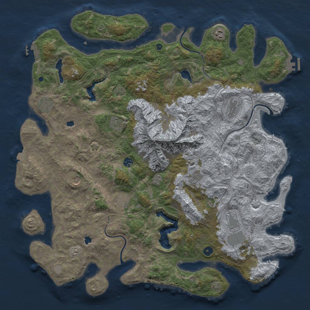 Rust Map: Procedural Map, Size: 5000, Seed: 1546543, 16 Monuments