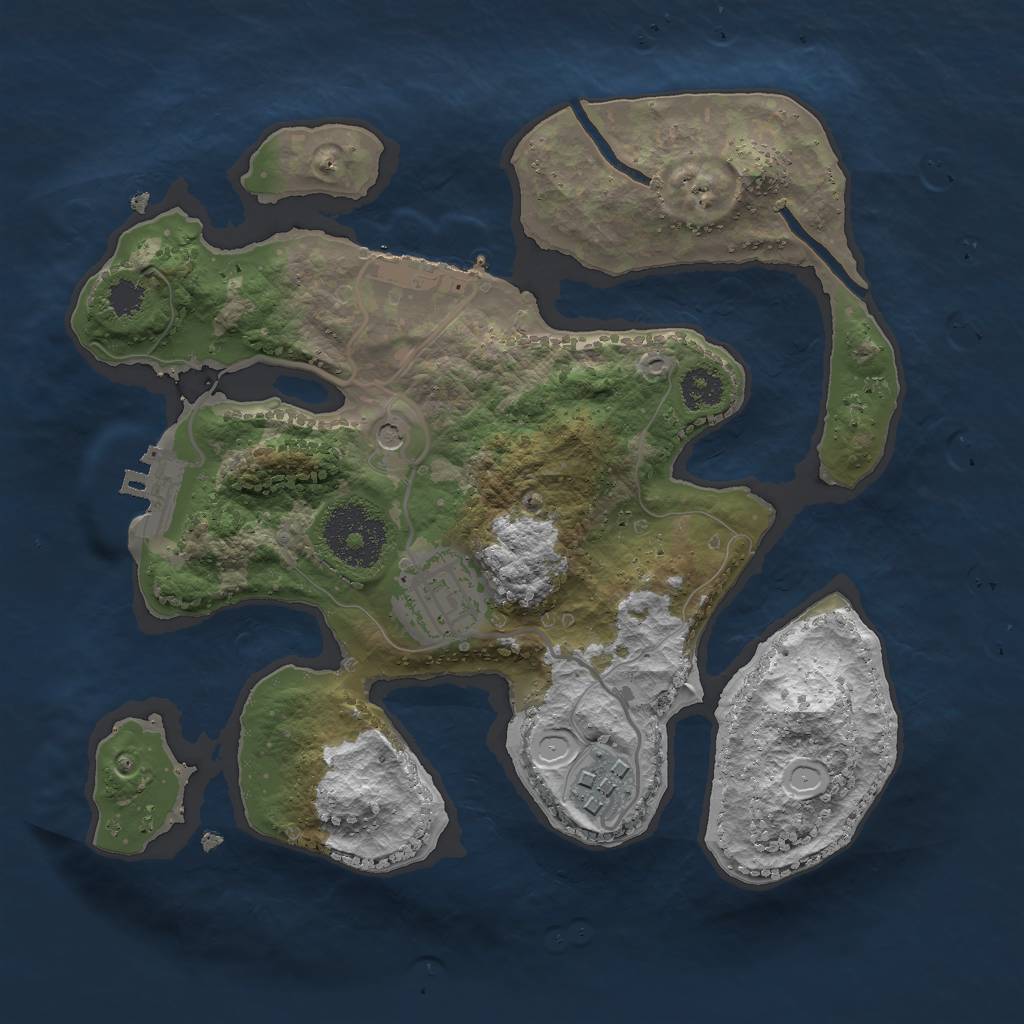 Rust Map: Procedural Map, Size: 2500, Seed: 694928200, 10 Monuments