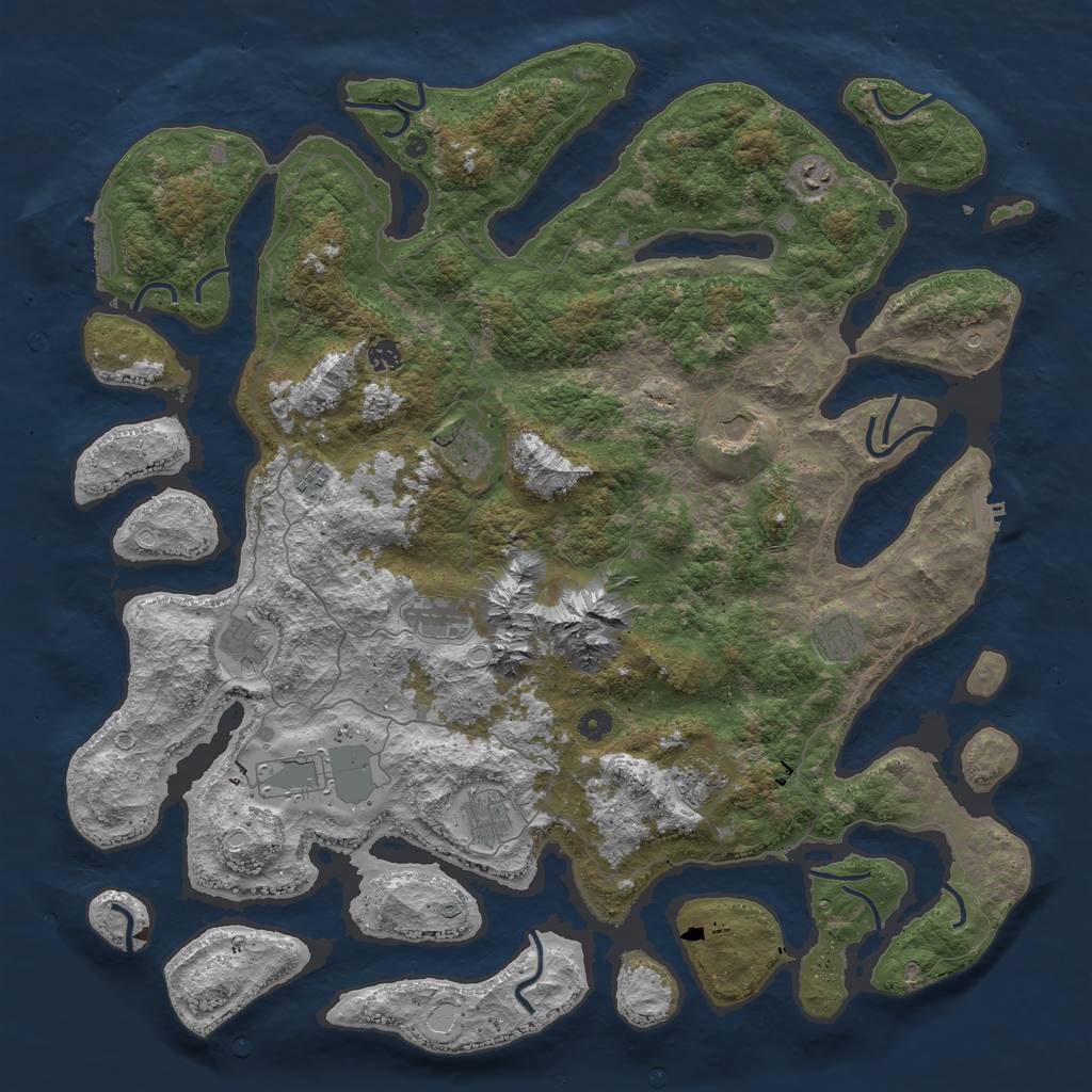 Rust Map: Procedural Map, Size: 5000, Seed: 970956026, 19 Monuments