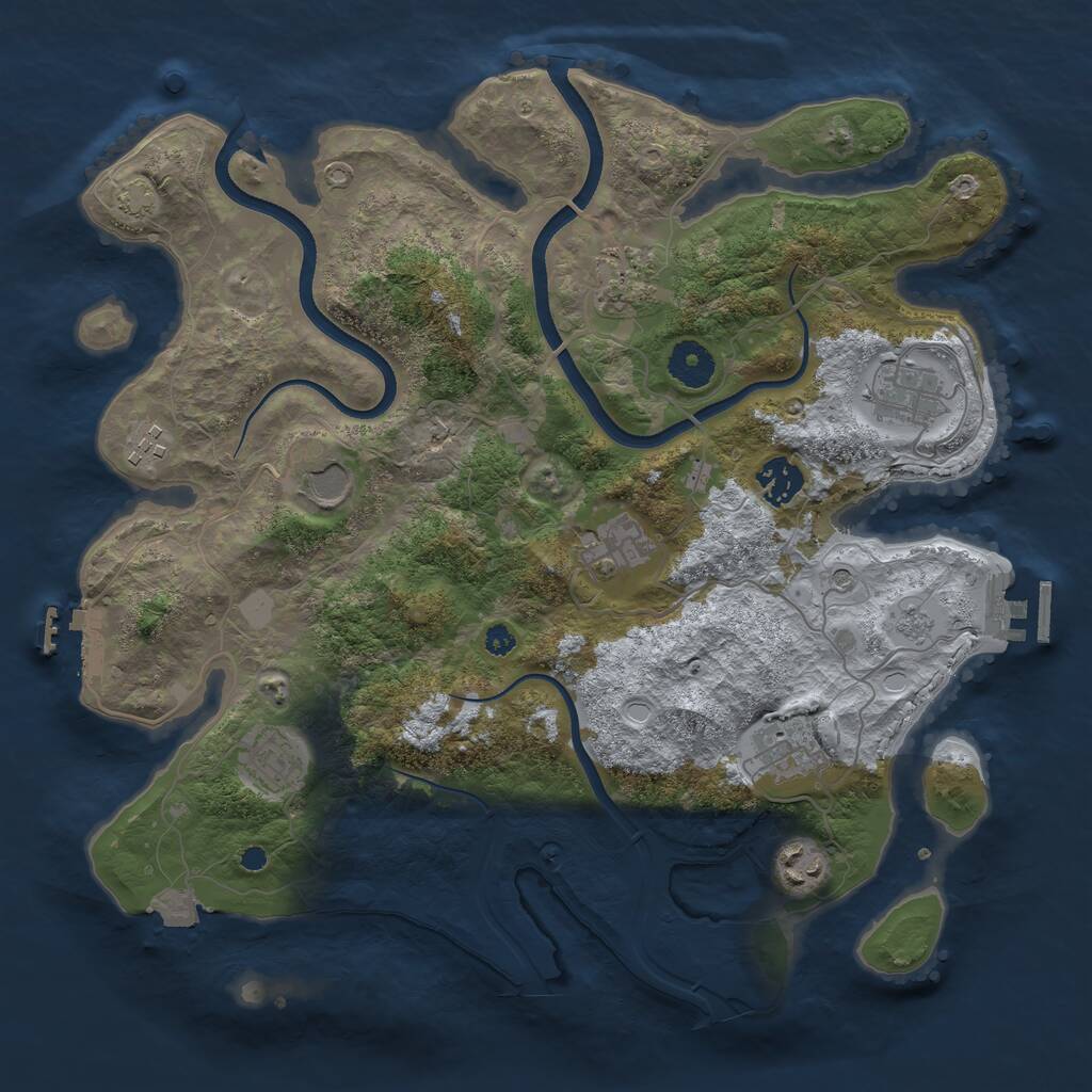 Rust Map: Procedural Map, Size: 3600, Seed: 2616715, 15 Monuments