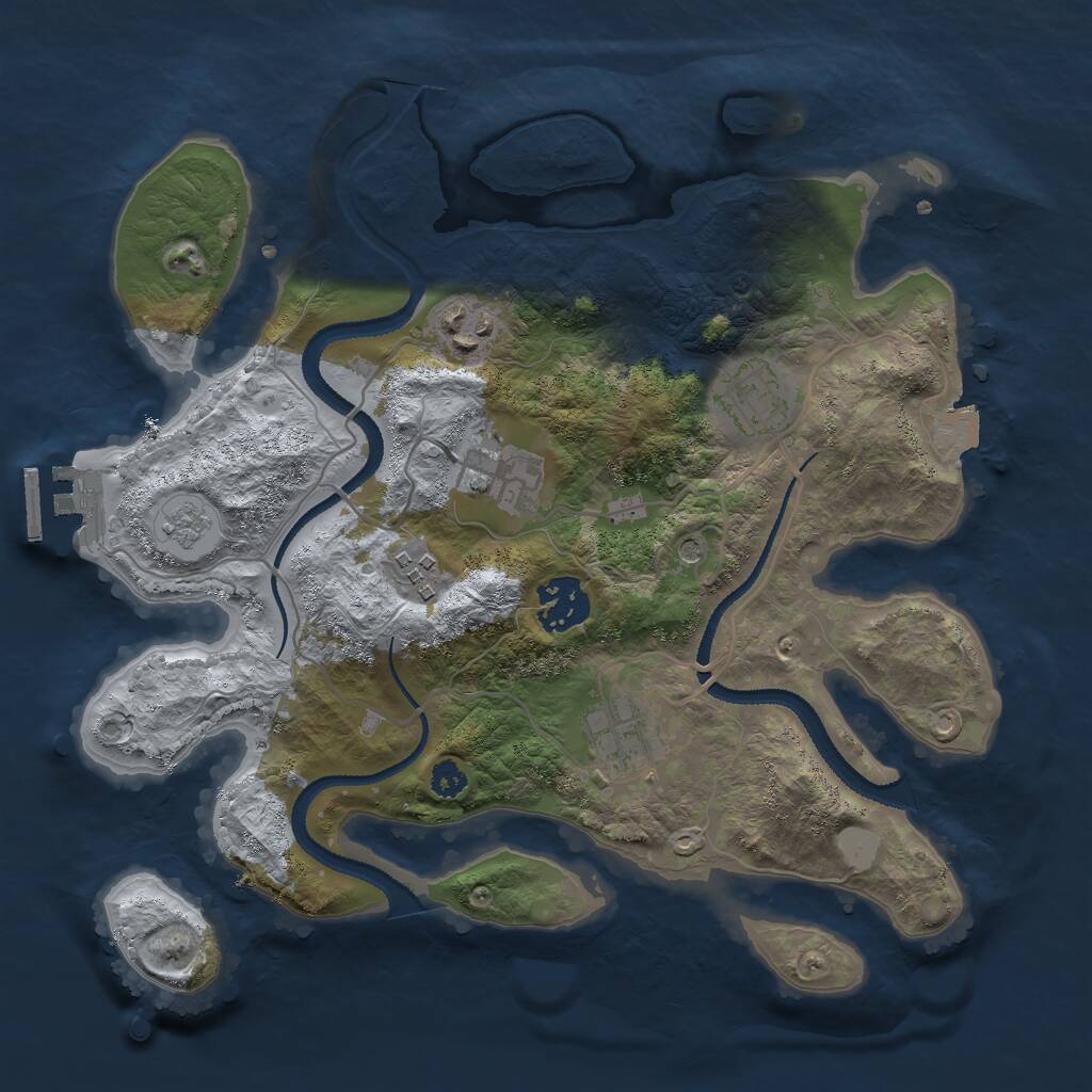 Rust Map: Procedural Map, Size: 3000, Seed: 1804997208, 10 Monuments
