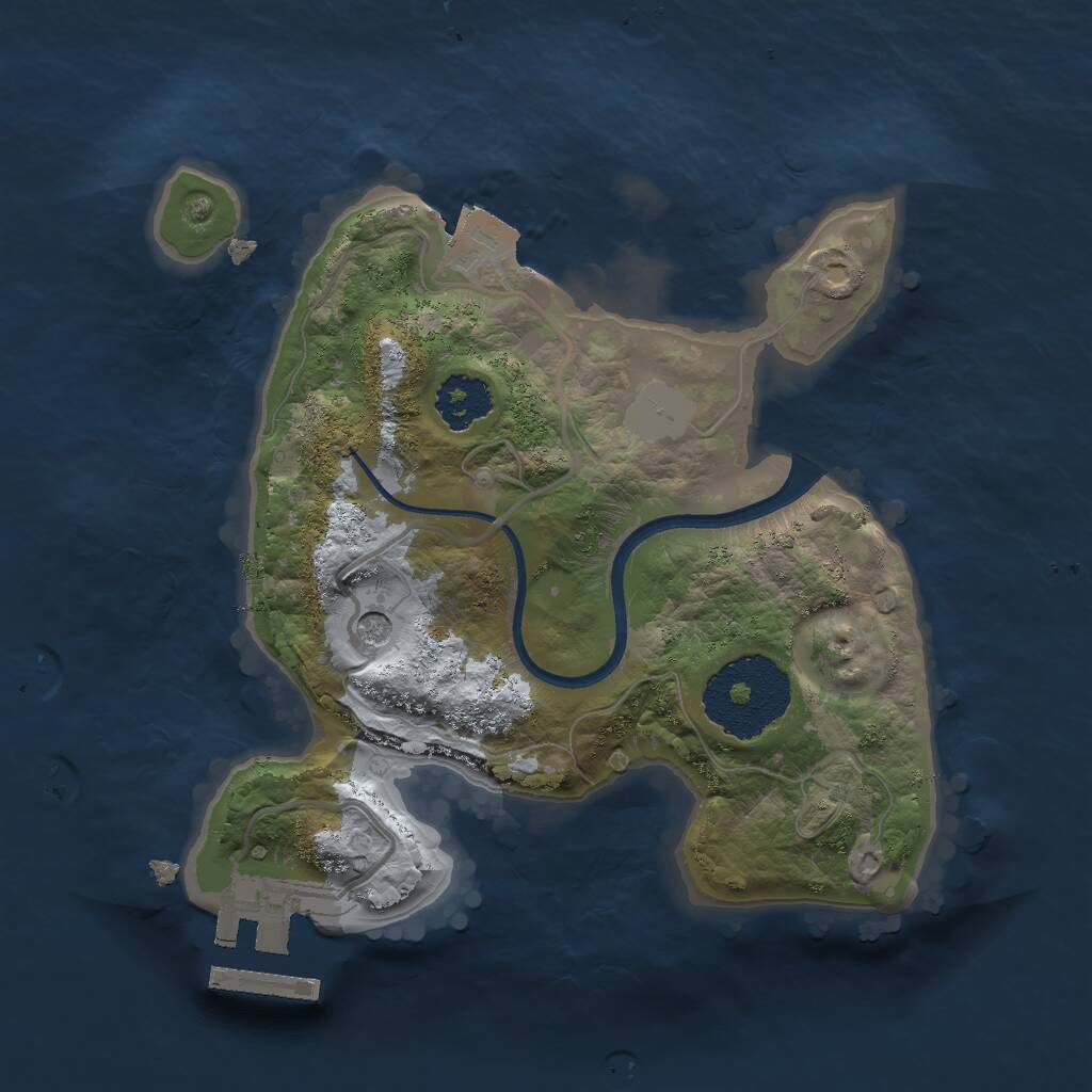 Rust Map: Procedural Map, Size: 2000, Seed: 5261, 3 Monuments