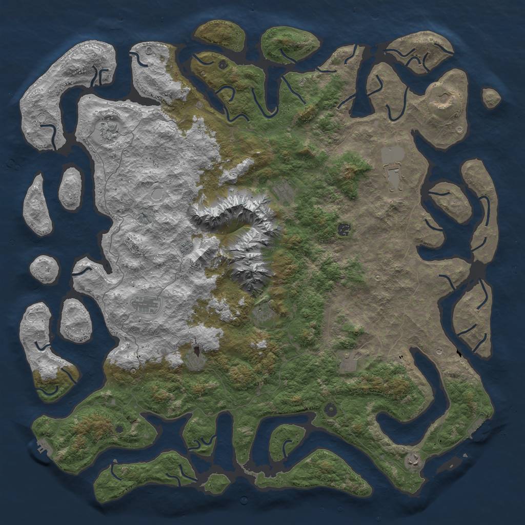 Rust Map: Procedural Map, Size: 6000, Seed: 29072001, 19 Monuments