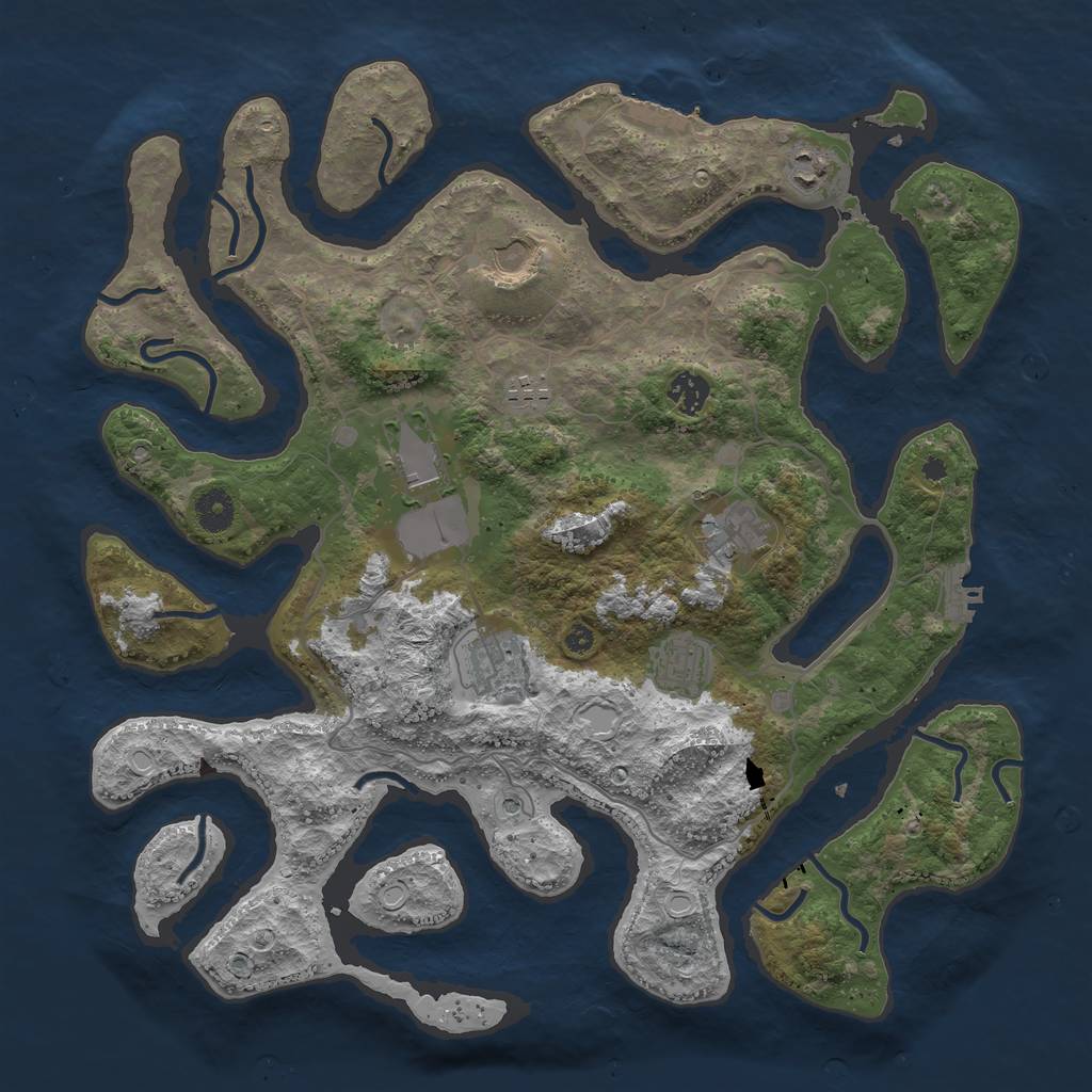 Rust Map: Procedural Map, Size: 4000, Seed: 798345, 16 Monuments