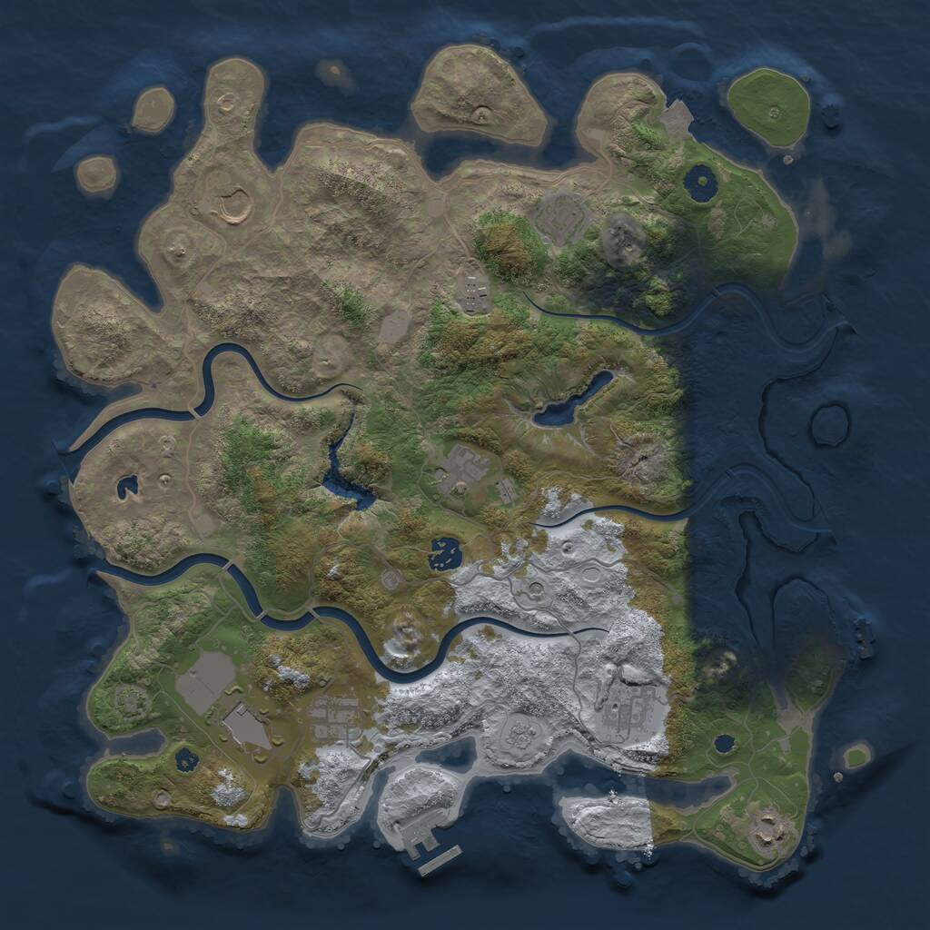 Rust Map: Procedural Map, Size: 4000, Seed: 432767, 15 Monuments