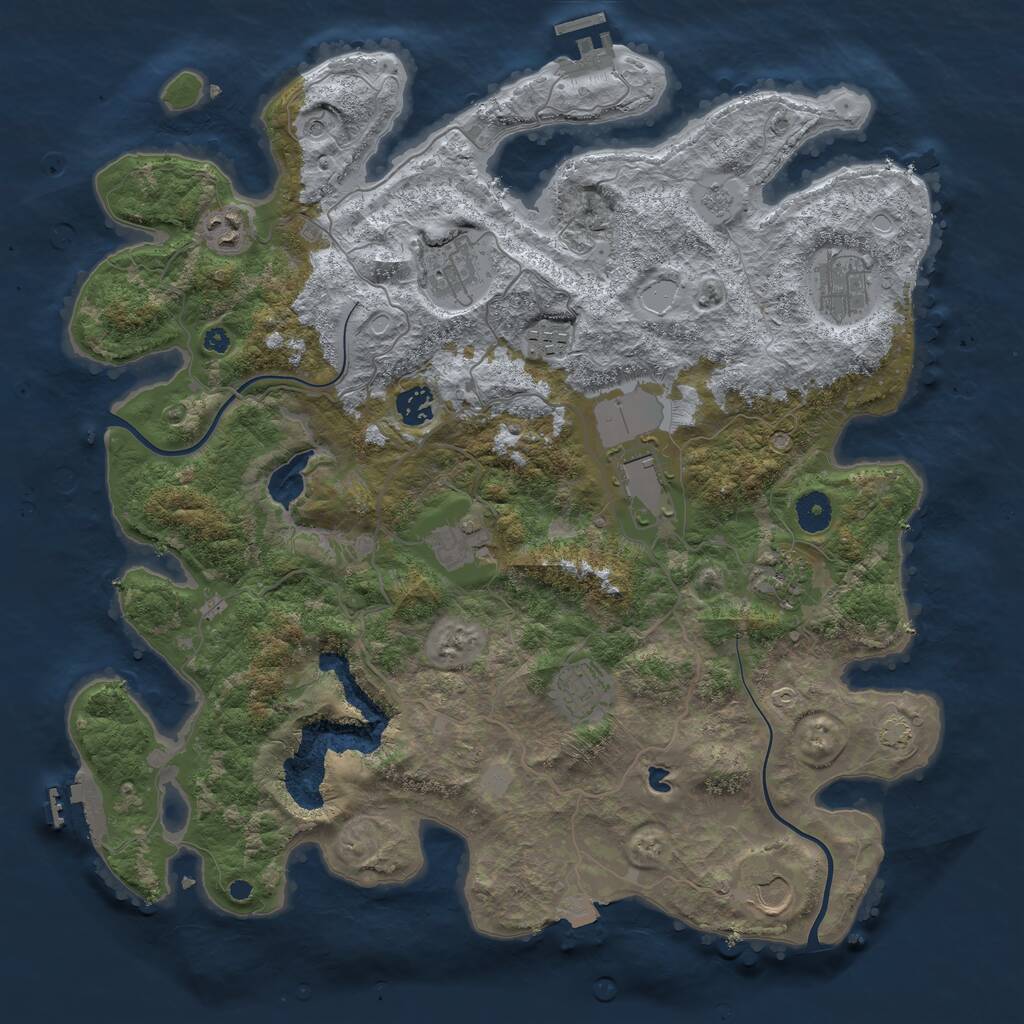 Rust Map: Procedural Map, Size: 4000, Seed: 6345462, 16 Monuments