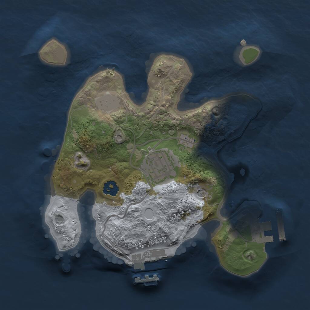 Rust Map: Procedural Map, Size: 2000, Seed: 2800646, 5 Monuments