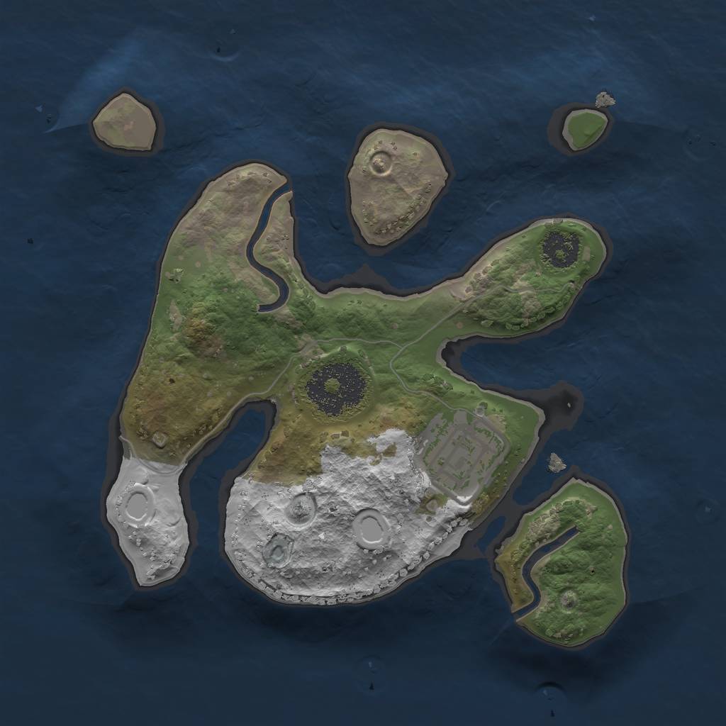 Rust Map: Procedural Map, Size: 2000, Seed: 2800646, 6 Monuments