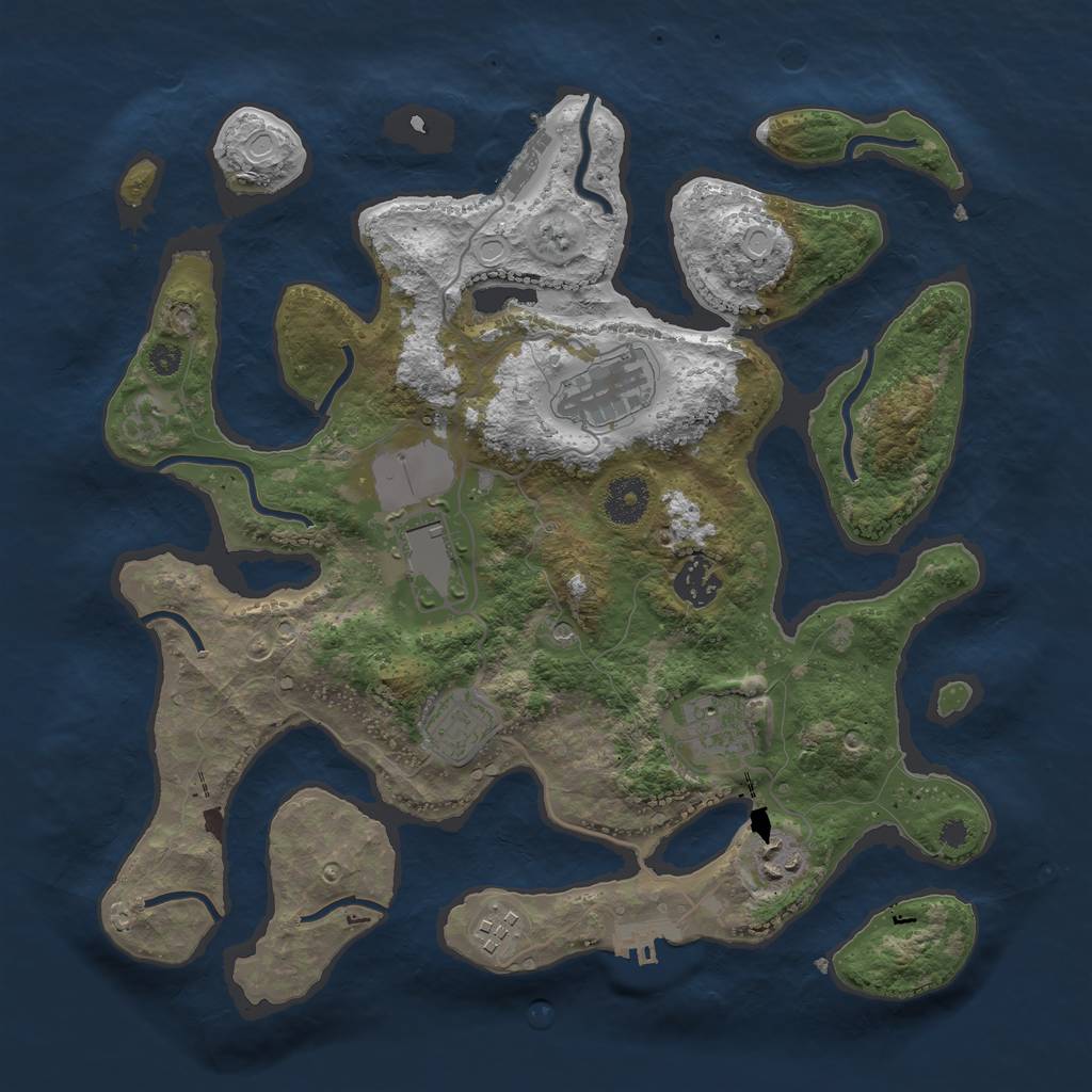 Rust Map: Procedural Map, Size: 3500, Seed: 1440302260, 15 Monuments