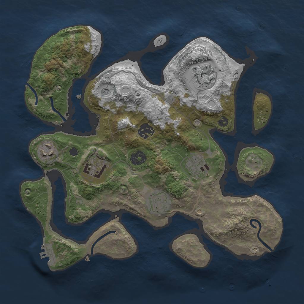 Rust Map: Procedural Map, Size: 3000, Seed: 1913573463, 13 Monuments