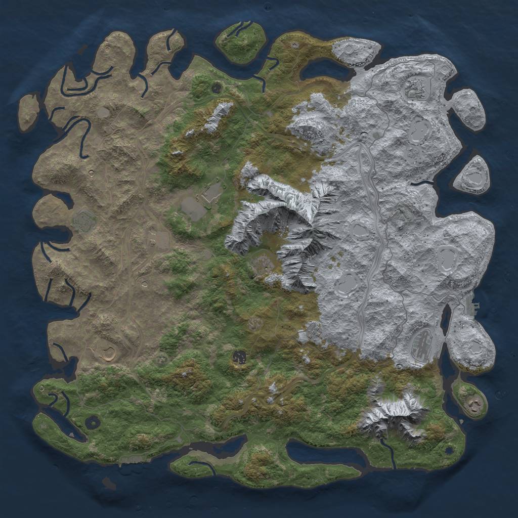 Rust Map: Procedural Map, Size: 5500, Seed: 360287534, 17 Monuments