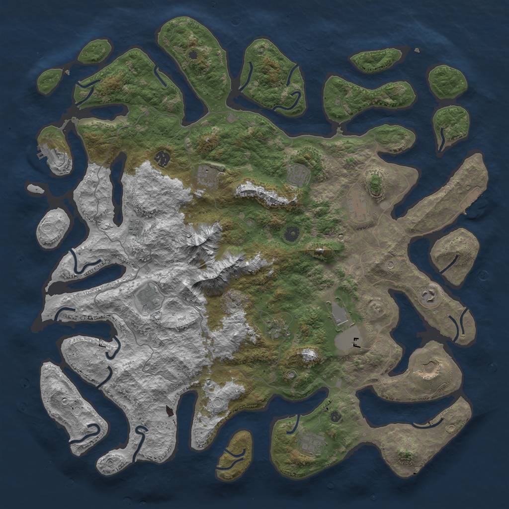 Rust Map: Procedural Map, Size: 5000, Seed: 1006911249, 19 Monuments