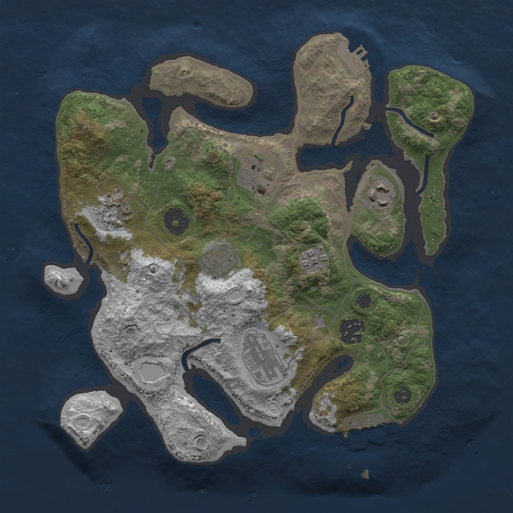 Rust Map: Procedural Map, Size: 3000, Seed: 311312, 14 Monuments