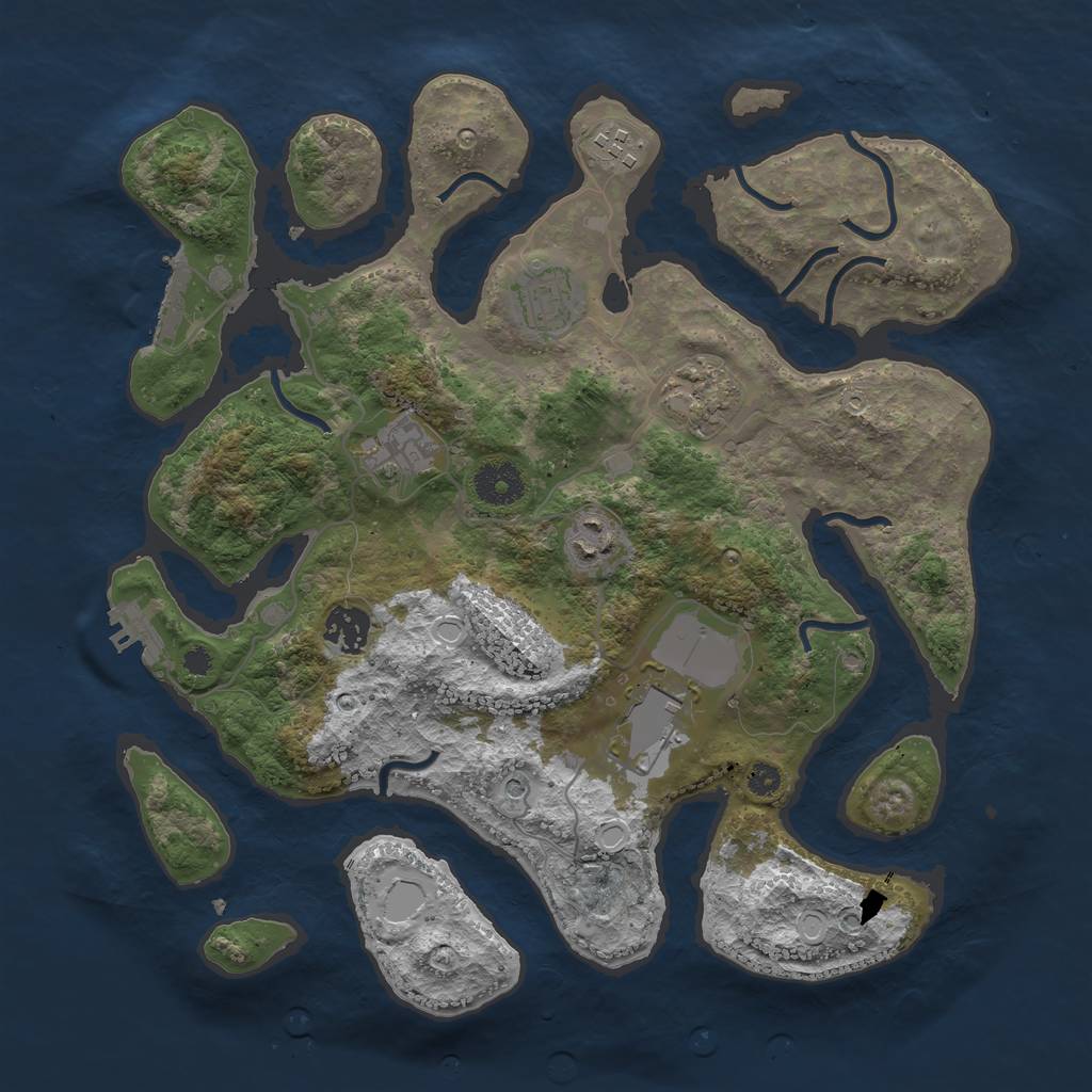 Rust Map: Procedural Map, Size: 3500, Seed: 94718, 15 Monuments