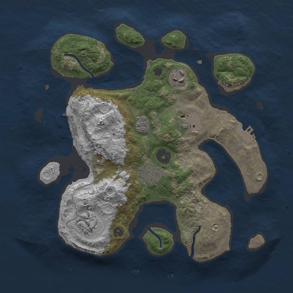 Rust Map: Procedural Map, Size: 3012, Seed: 100, 12 Monuments