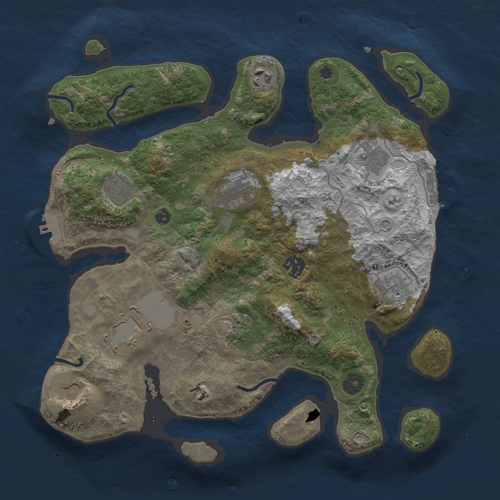 Rust Map: Procedural Map, Size: 3500, Seed: 519135003, 17 Monuments