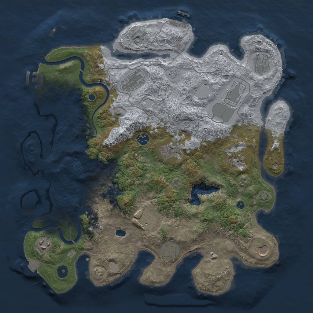 Rust Map: Procedural Map, Size: 4000, Seed: 4824, 17 Monuments