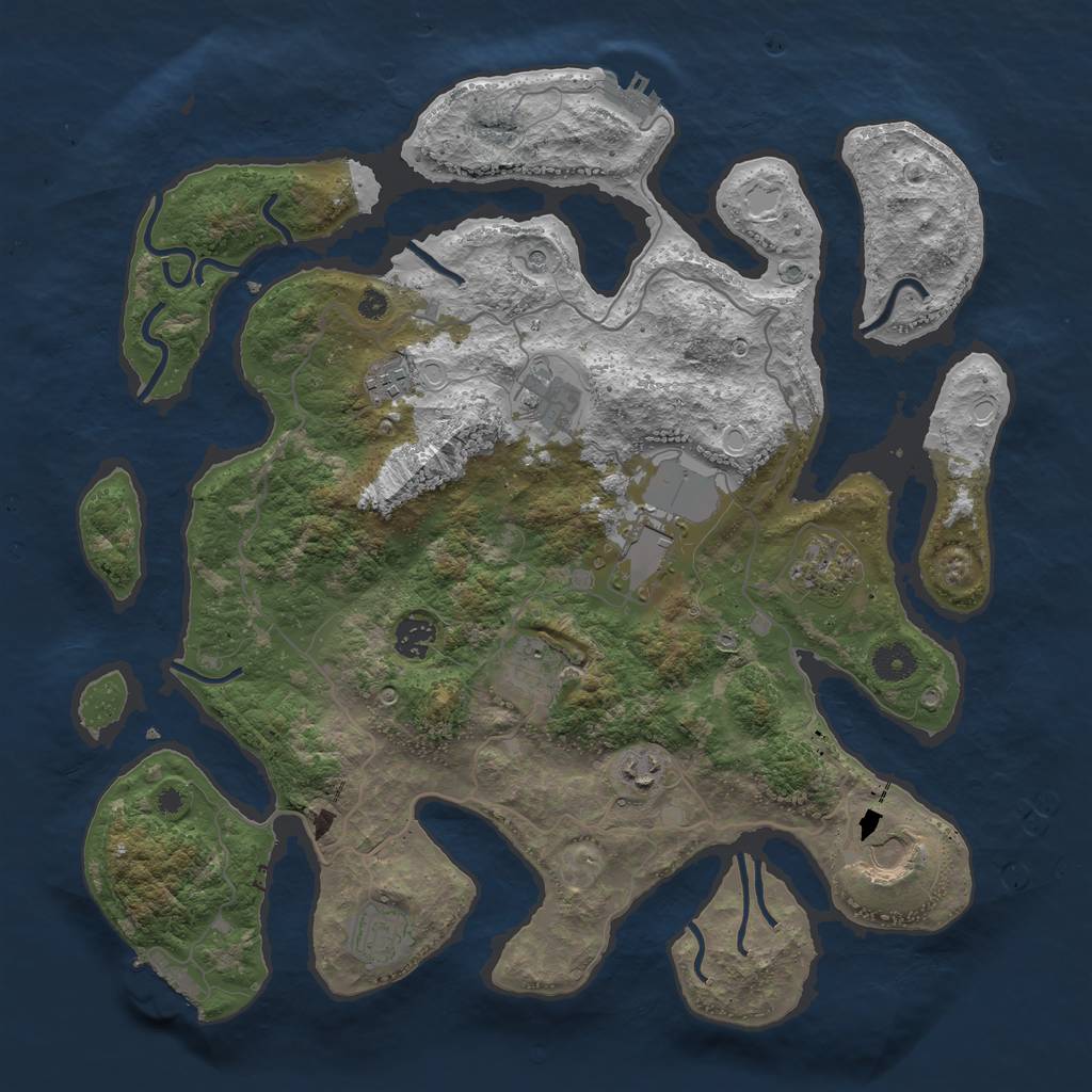 Rust Map: Procedural Map, Size: 4000, Seed: 4824, 17 Monuments