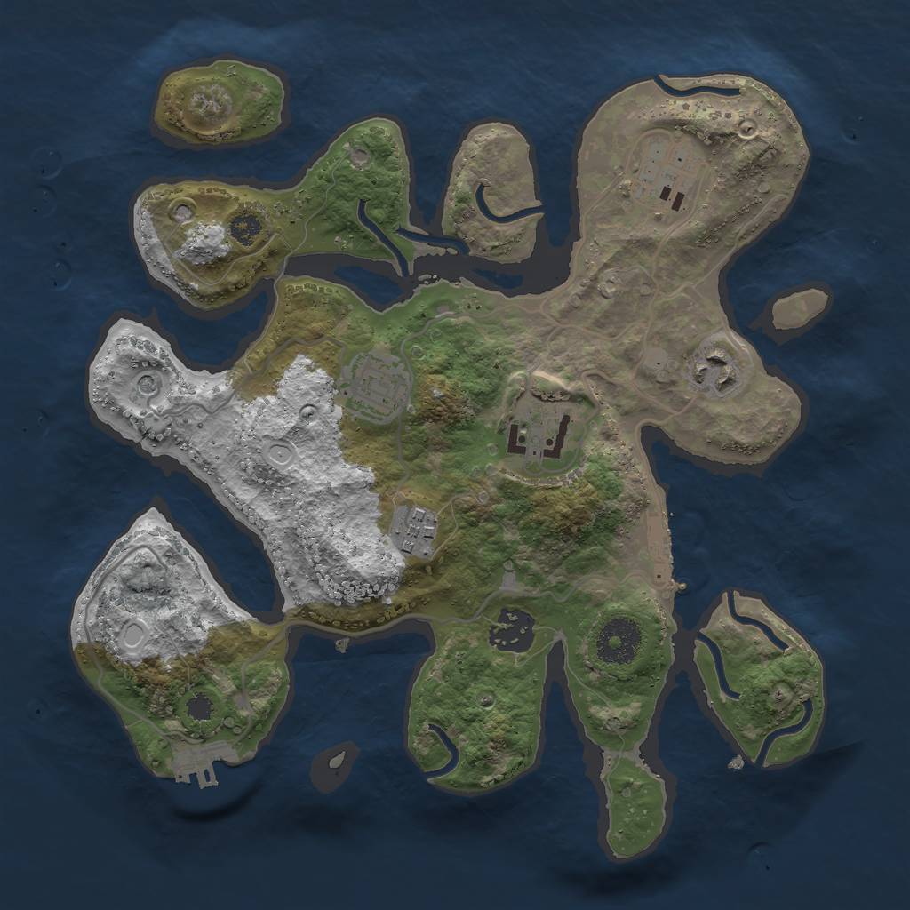 Rust Map: Procedural Map, Size: 3000, Seed: 1088588158, 14 Monuments