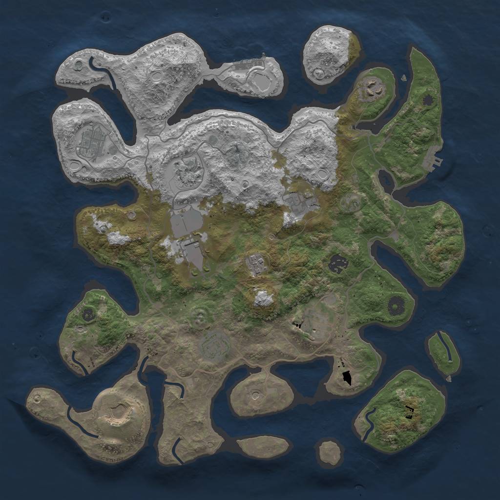 Rust Map: Procedural Map, Size: 4000, Seed: 4815, 18 Monuments