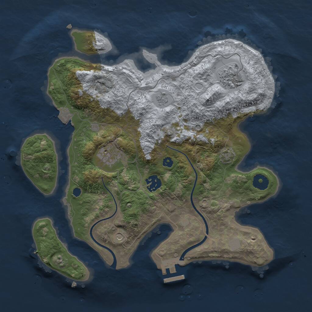 Rust Map: Procedural Map, Size: 3000, Seed: 23636, 8 Monuments