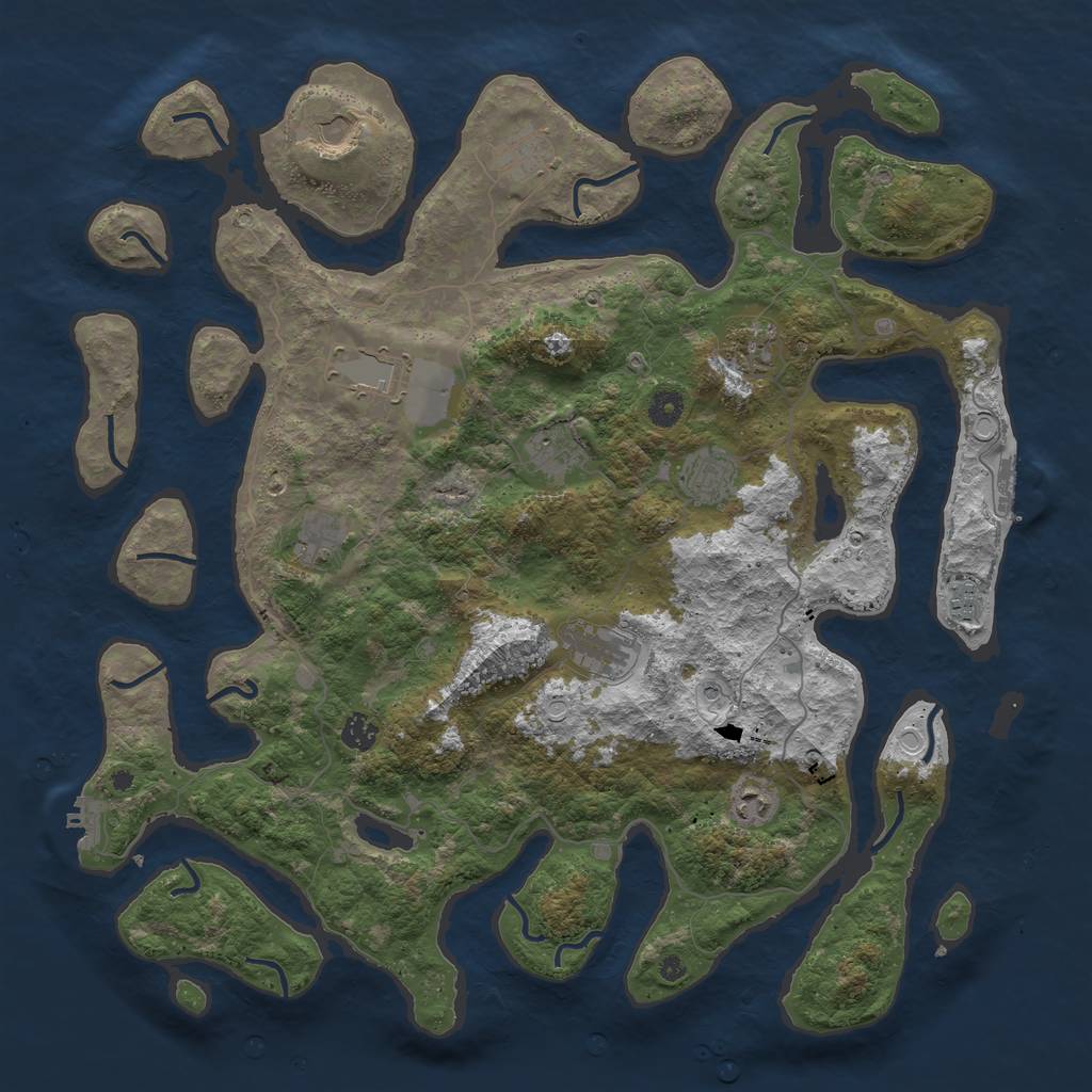 Rust Map: Procedural Map, Size: 4500, Seed: 30276, 19 Monuments