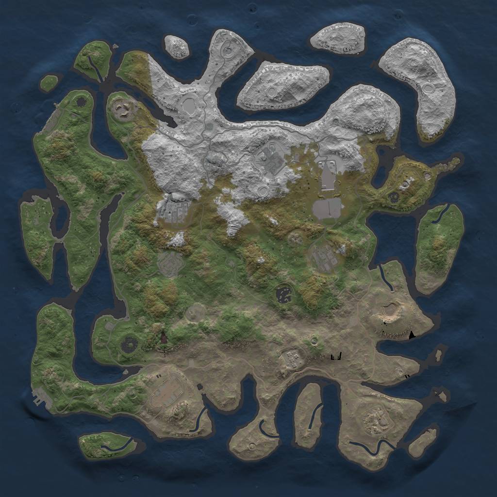 Rust Map: Procedural Map, Size: 4500, Seed: 160994, 19 Monuments