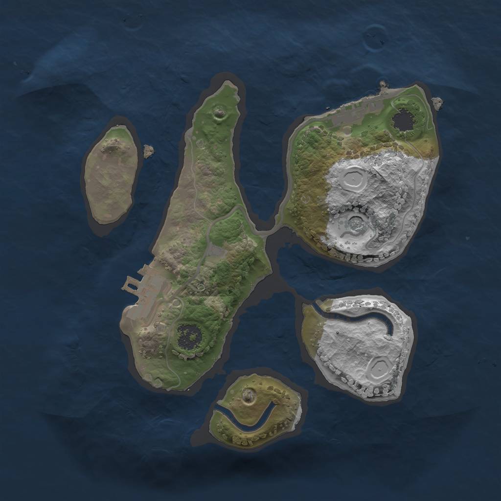 Rust Map: Procedural Map, Size: 2000, Seed: 21868799, 8 Monuments