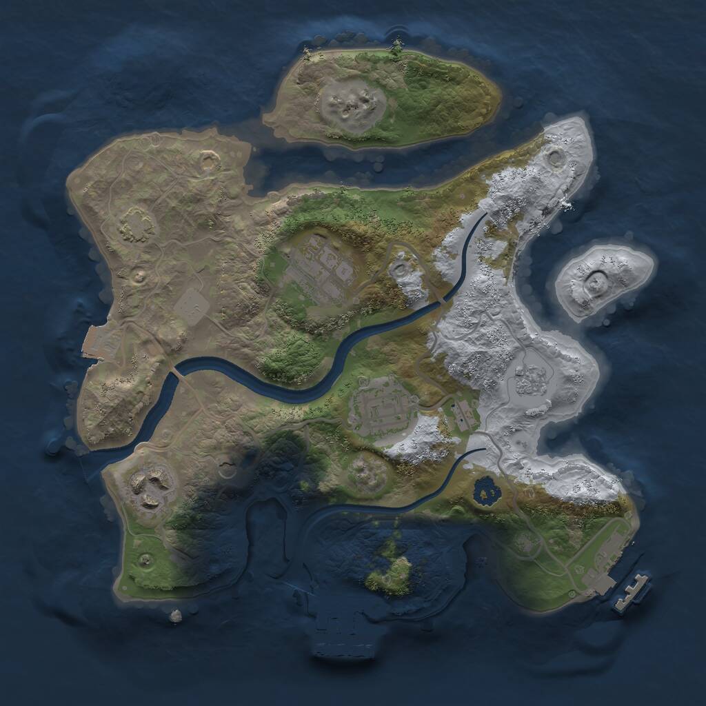 Rust Map: Procedural Map, Size: 2500, Seed: 4134, 9 Monuments