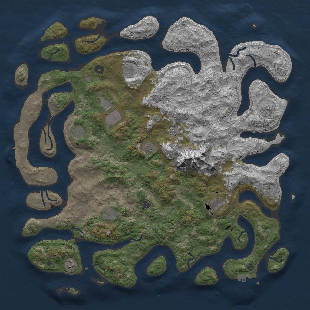 Rust Map: Procedural Map, Size: 5118, Seed: 1571209487, 18 Monuments