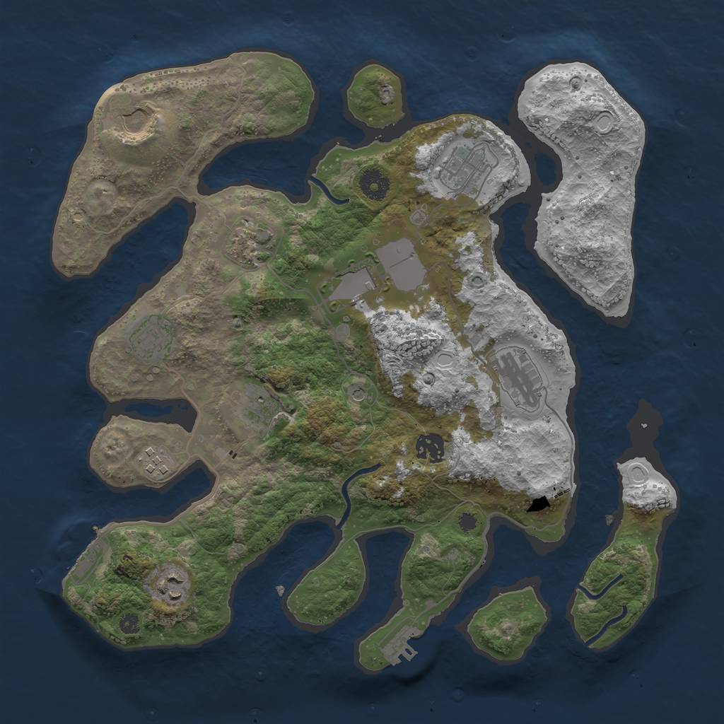 Rust Map: Procedural Map, Size: 3600, Seed: 1120140056, 18 Monuments