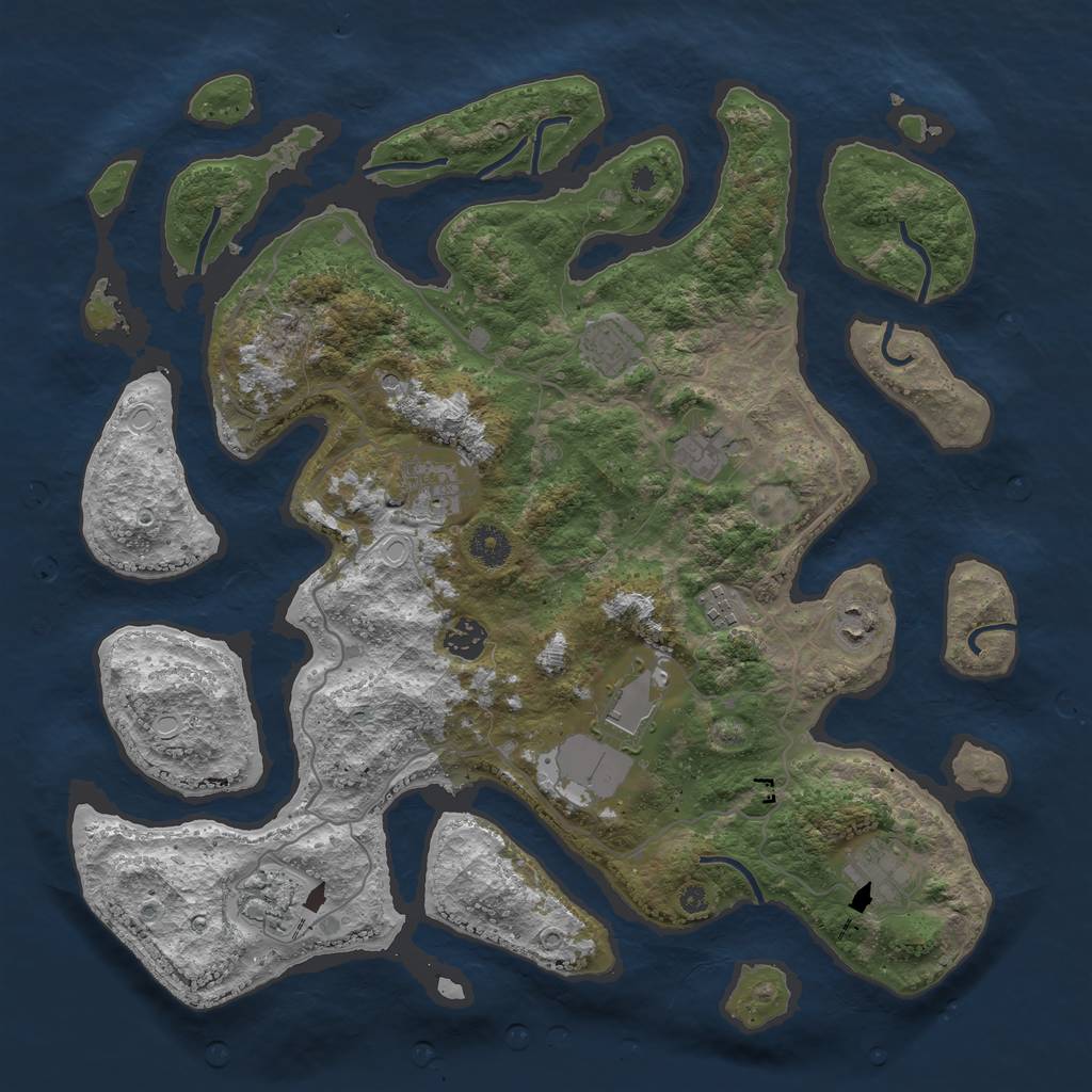 Rust Map: Procedural Map, Size: 4000, Seed: 1944353113, 15 Monuments