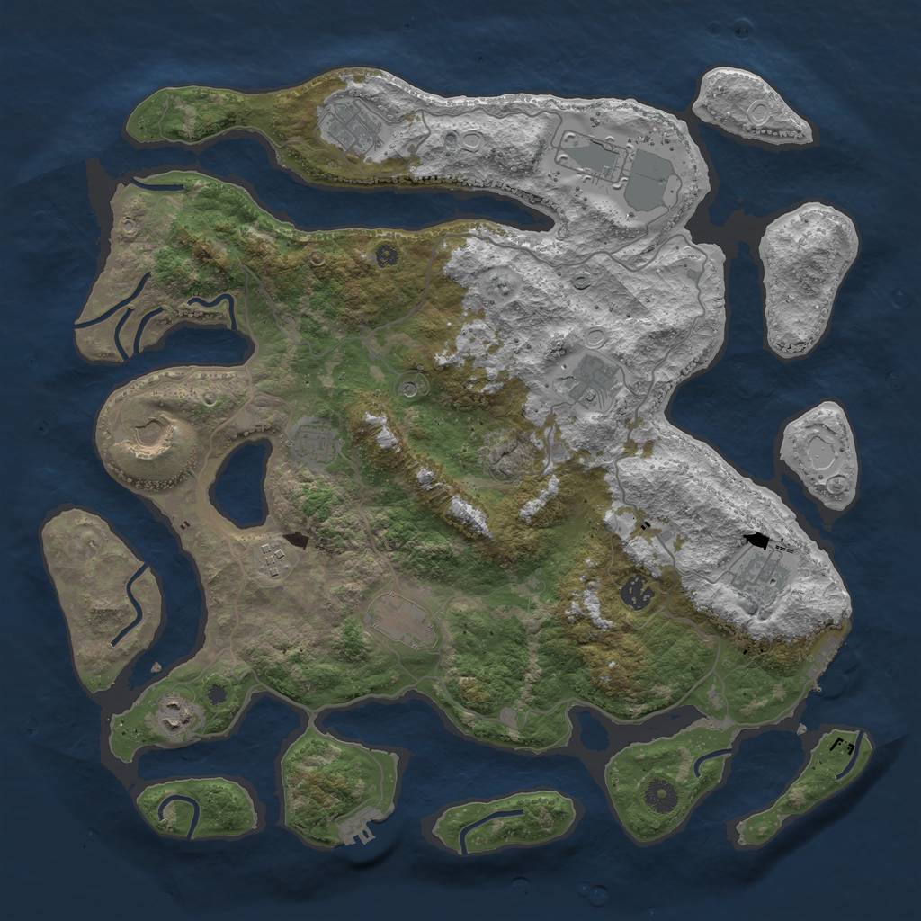 Rust Map: Procedural Map, Size: 4200, Seed: 18092021, 18 Monuments