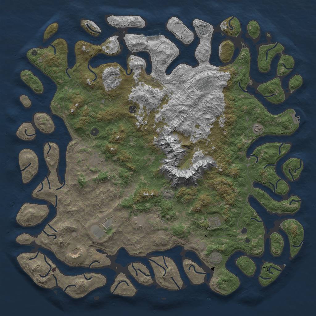 Rust Map: Procedural Map, Size: 6000, Seed: 1026959082, 19 Monuments