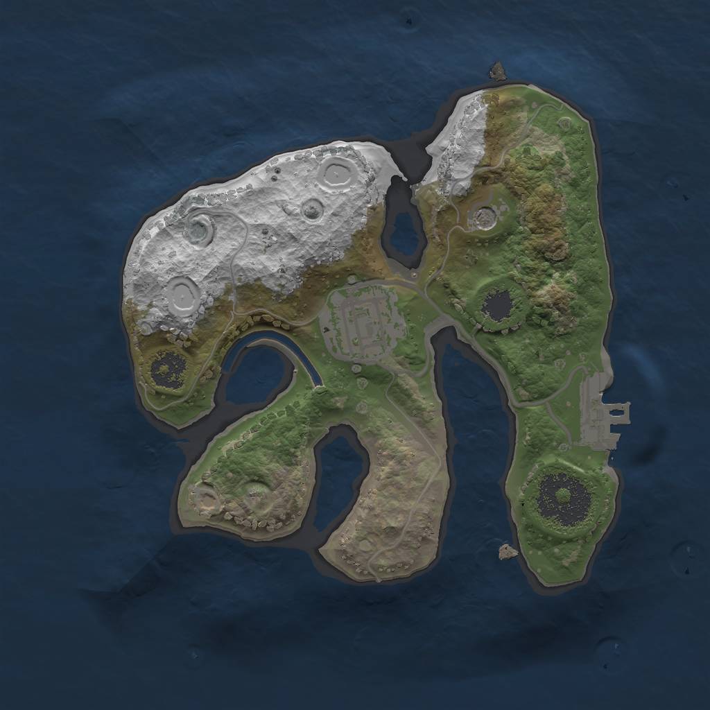 Rust Map: Procedural Map, Size: 2000, Seed: 3244837, 8 Monuments